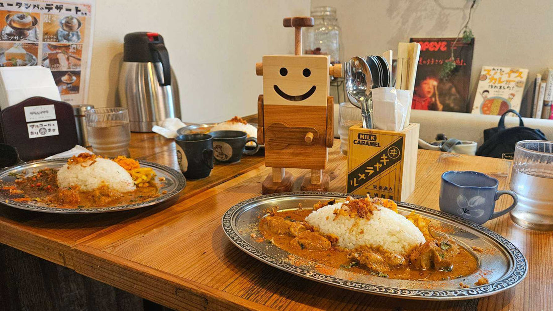 木のおもちゃロボットクンとカレー