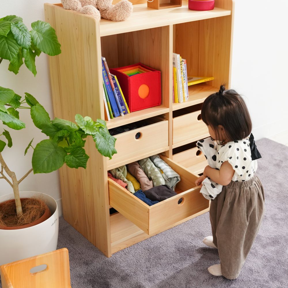 Bag and clothing storage shelves