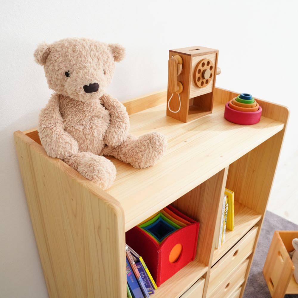 Bag and clothing storage shelves