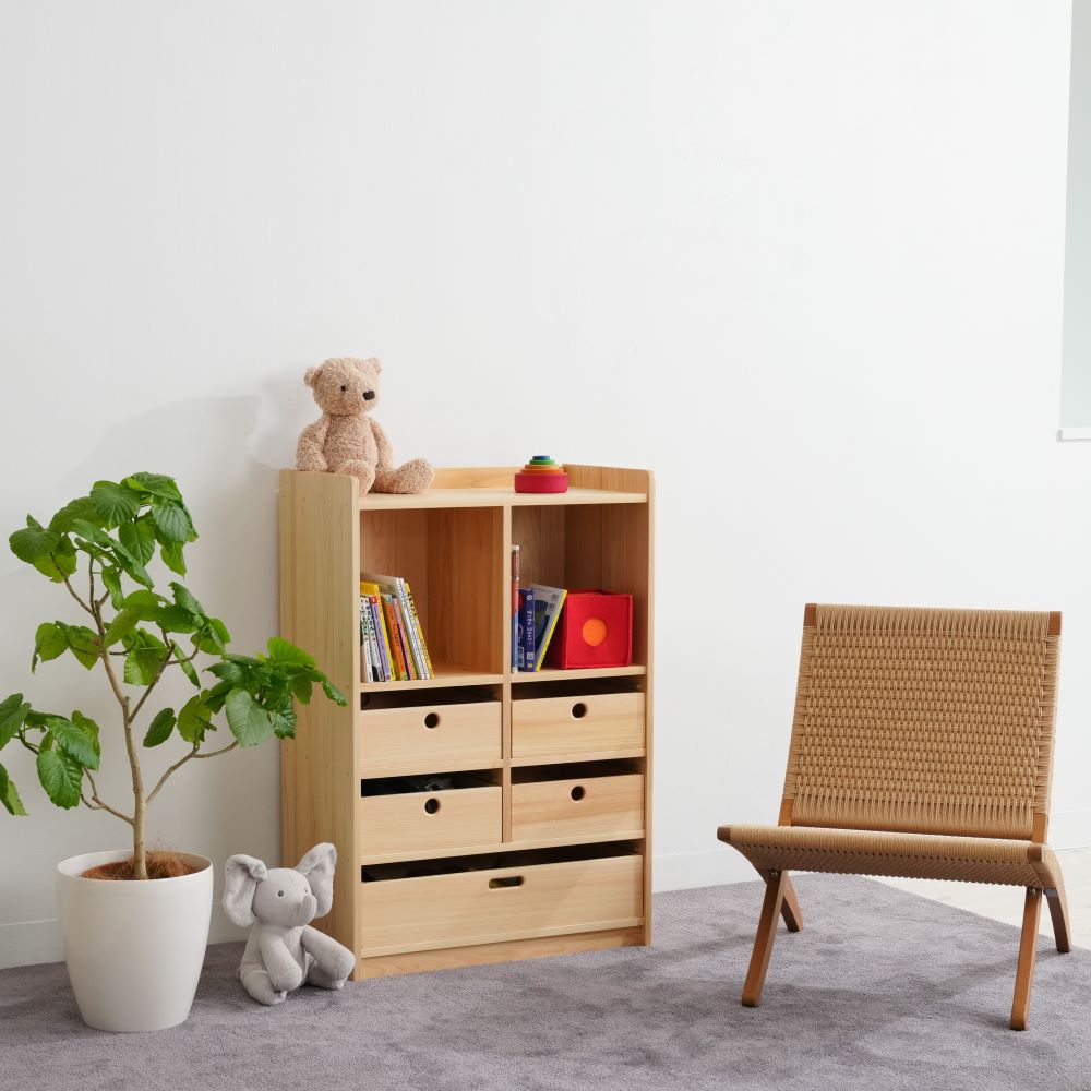 Bag and clothing storage shelves