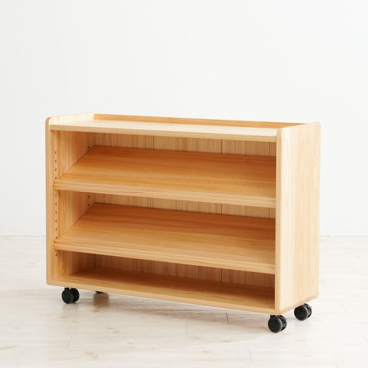 Slanted shelf for organizing toys