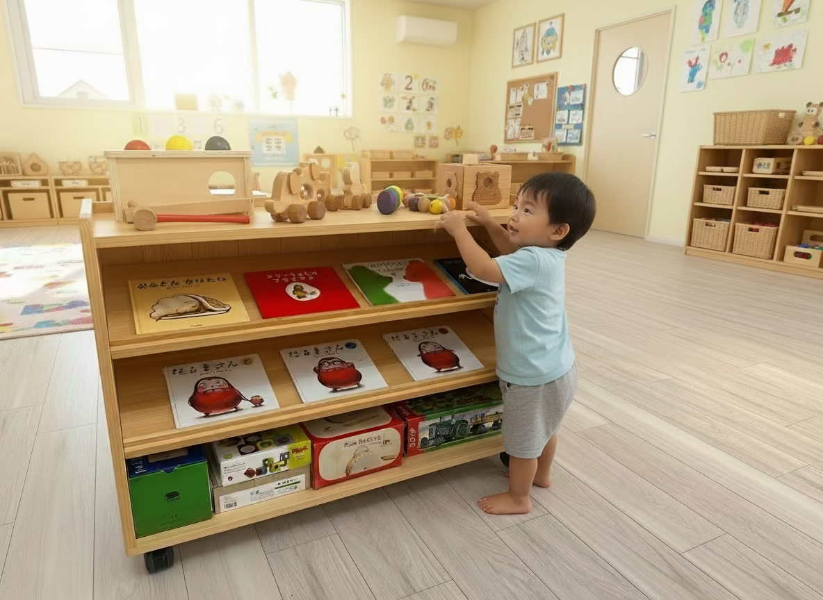 斜め棚のおもちゃの棚