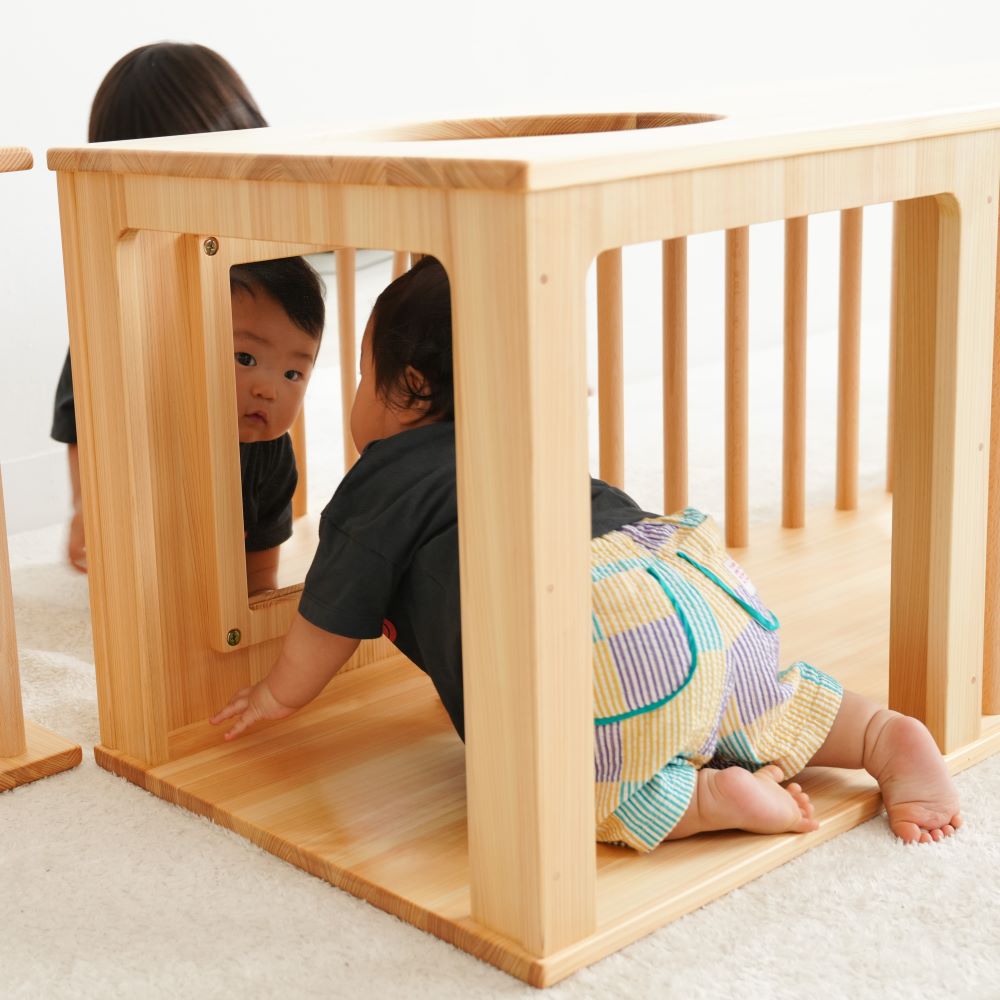Wooden indoor playground equipment, tunnel play set of 3