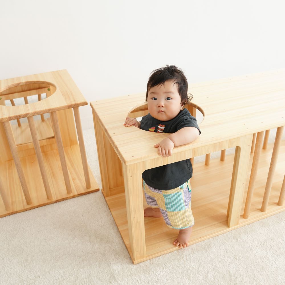 Wooden indoor playground equipment, tunnel play set of 3