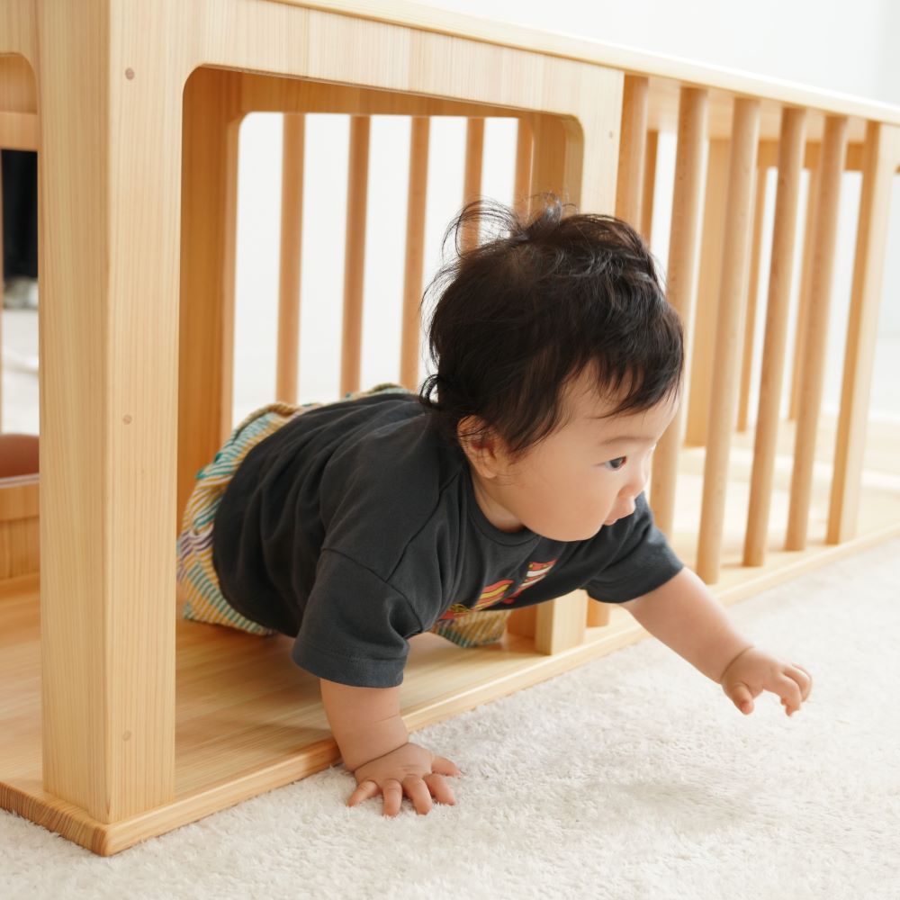 Wooden indoor playground equipment, tunnel play set of 3
