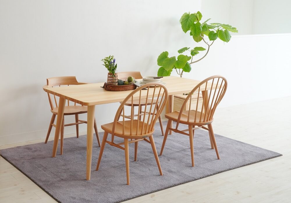 Rounded rectangular dining table