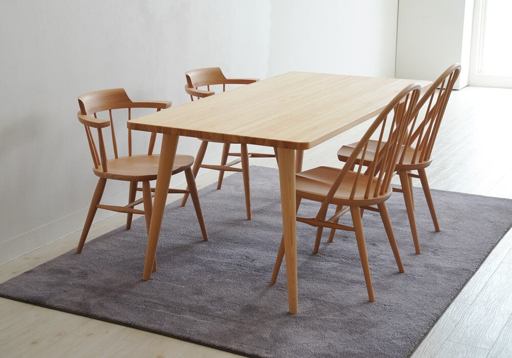 Rounded rectangular dining table