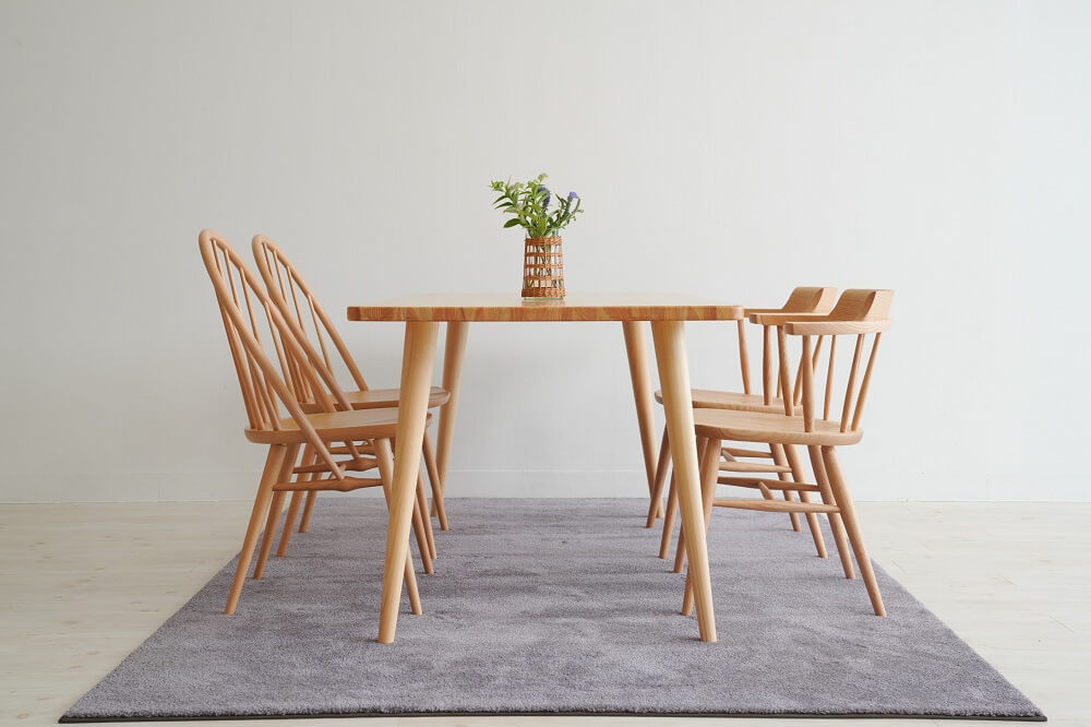 Rounded rectangular dining table