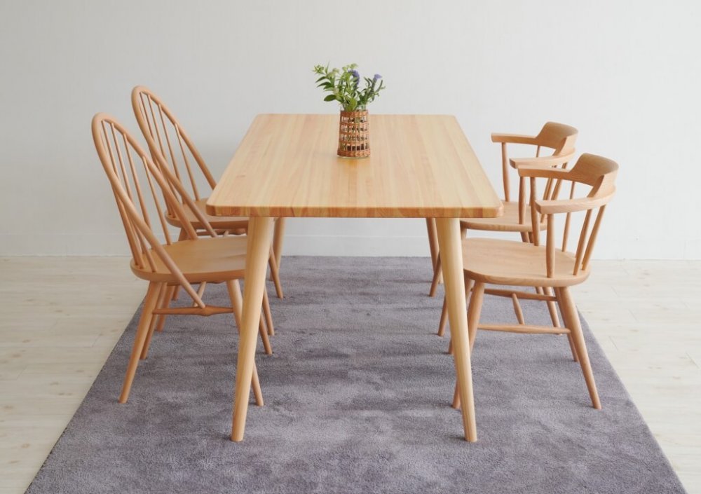 Rounded rectangular dining table