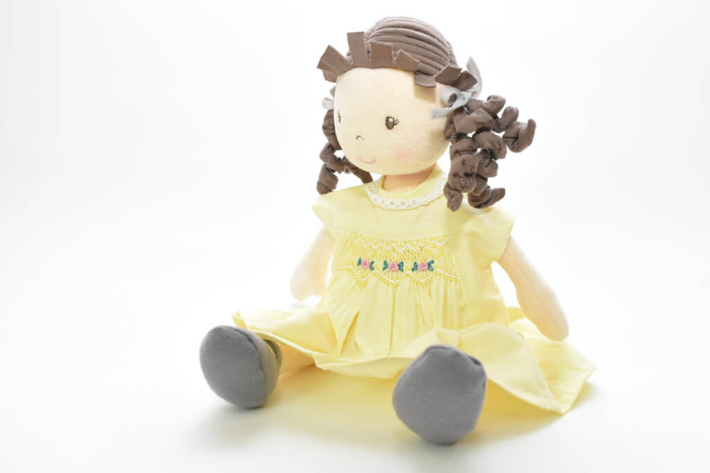 Doll clothes (handmade smocking embroidered dress)