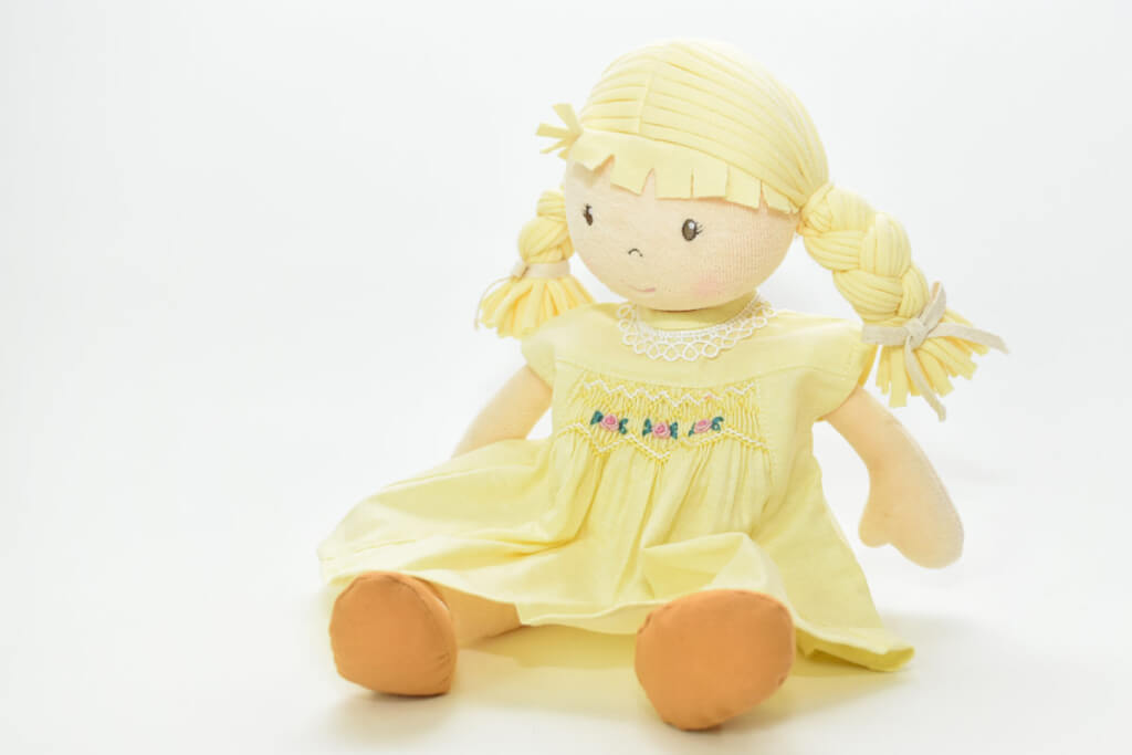 Doll clothes (handmade smocking embroidered dress)