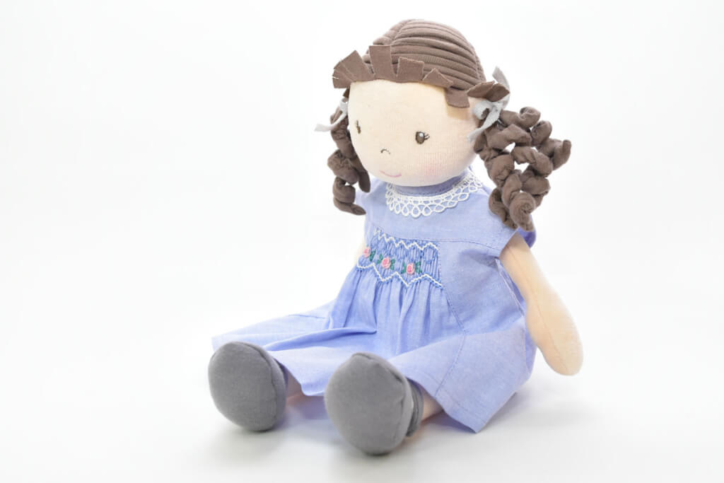 Doll clothes (handmade smocking embroidered dress)