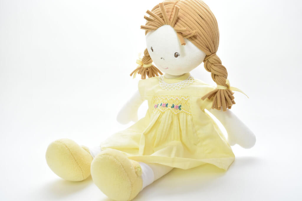 Doll clothes (handmade smocking embroidered dress)