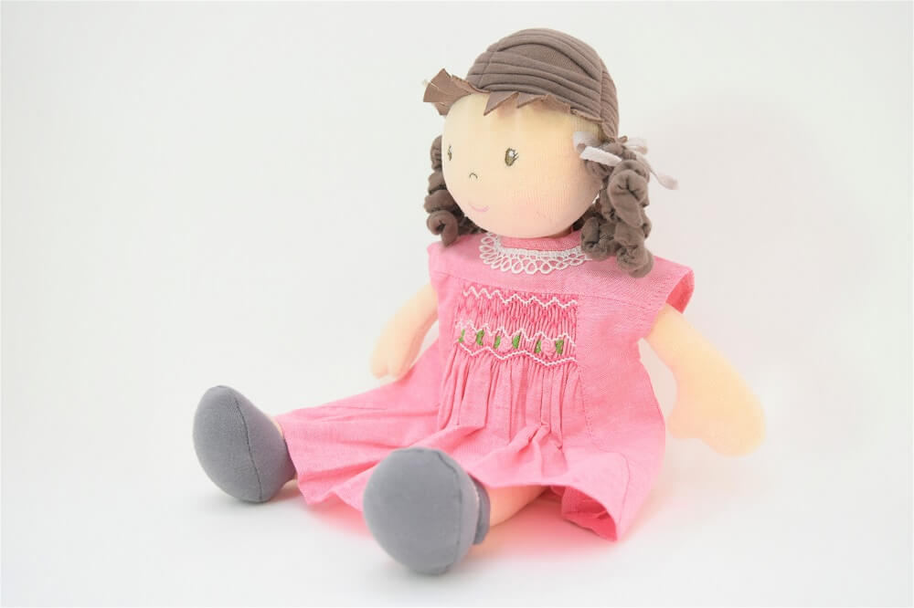 Doll clothes (handmade smocking embroidered dress)