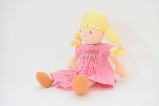 Doll clothes (handmade smocking embroidered dress)