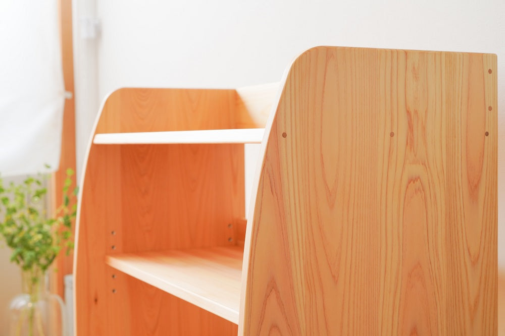 Movable shelf with 3 toy boxes