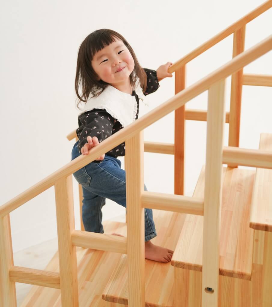 Wooden indoor playground equipment, staircase slide