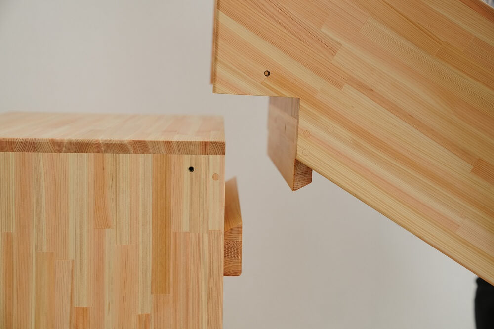 Wooden indoor playground equipment, staircase slide