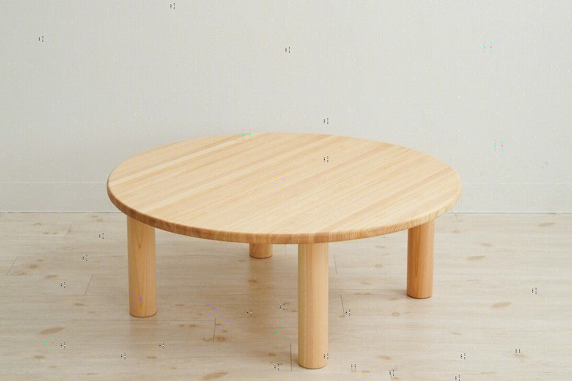 ヒノキの丸テーブル