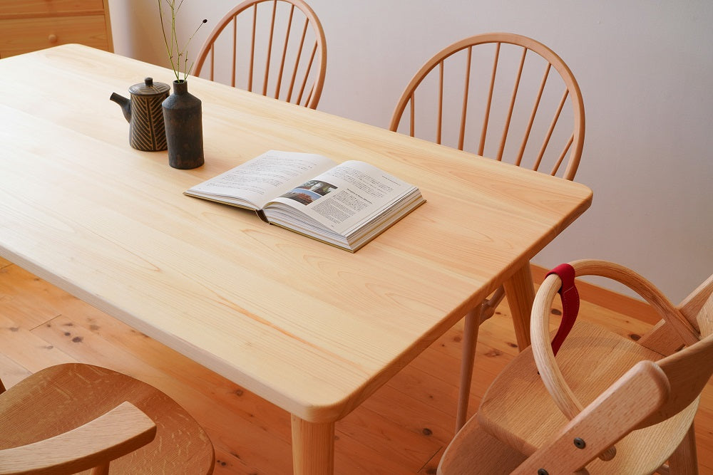 Rounded rectangular dining table