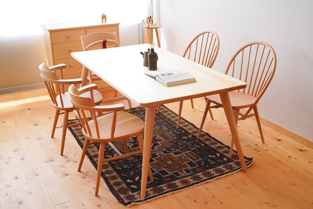 Rounded rectangular dining table