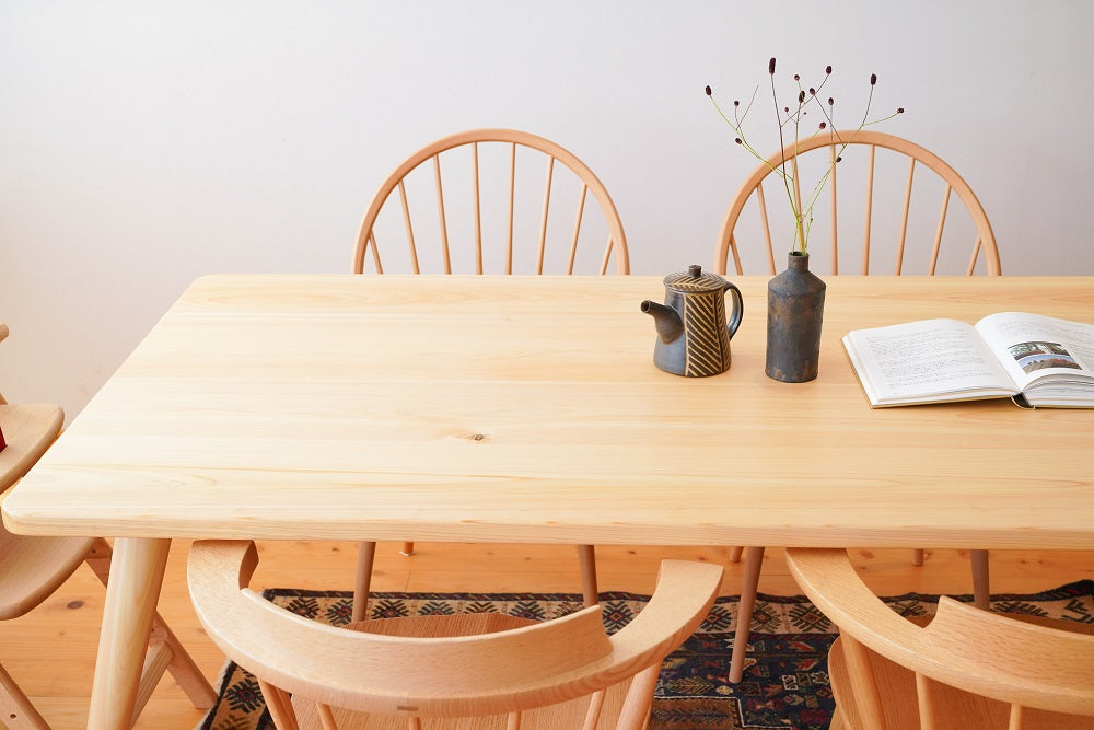 Rounded rectangular dining table