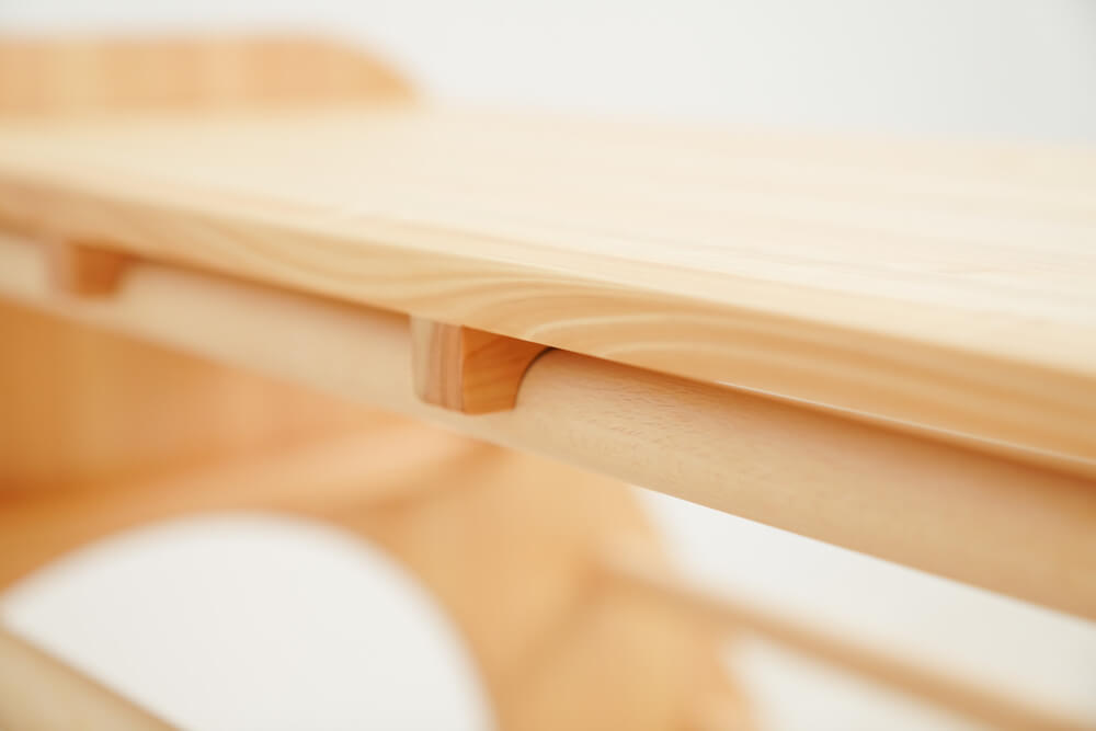 Wooden indoor playground equipment: climbing platform + slide
