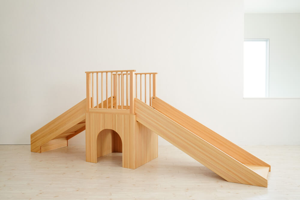Wooden indoor playground equipment, large slide