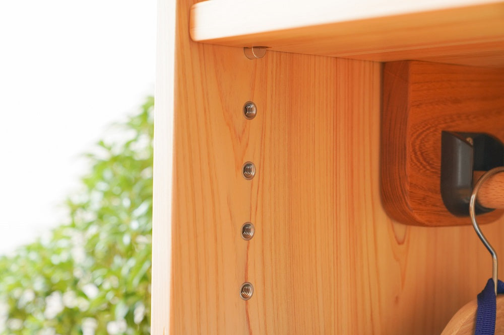 Clothes and backpack storage shelf