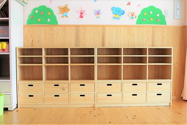 高知県　朝倉木の丸保育園　1歳児～5歳児 専用収納ロッカー
