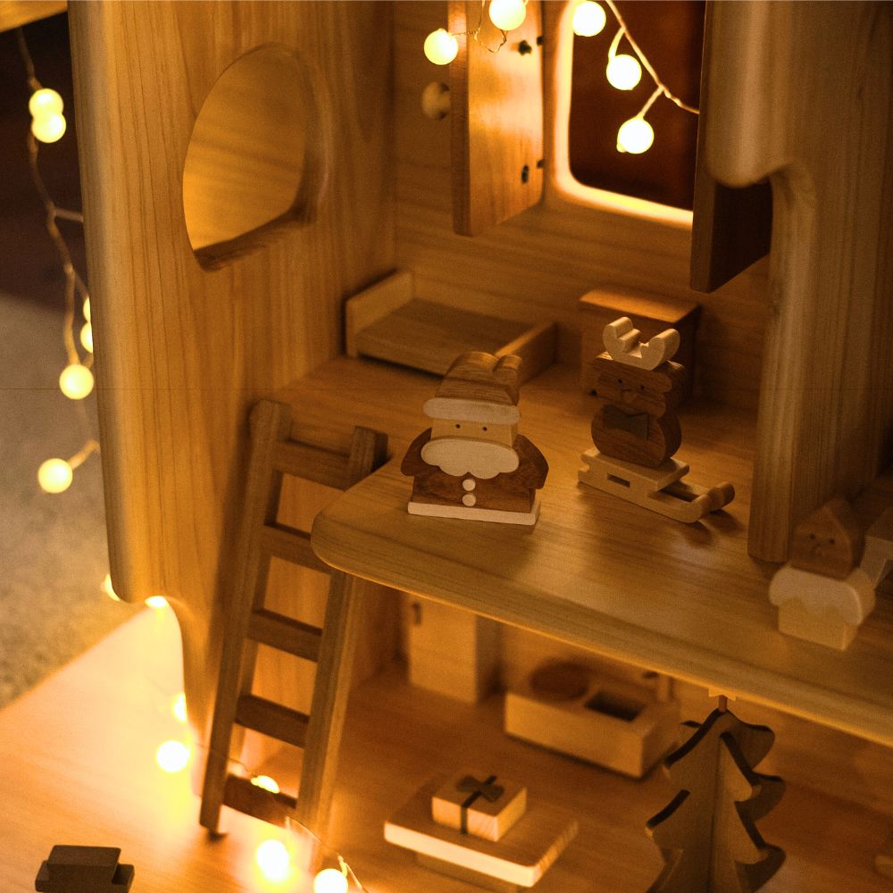 CORINTHIAN クリスマス　5体セット 数量限定】クリスマスの積み木セット｜親子で楽しむナチュラルな木製