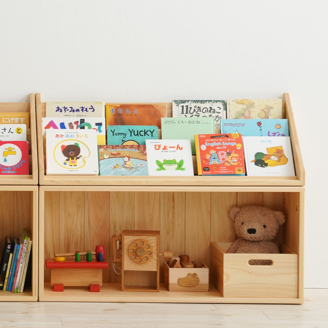 きれいにしまえる収納セット｜絵本棚・おもちゃ収納の木製家具